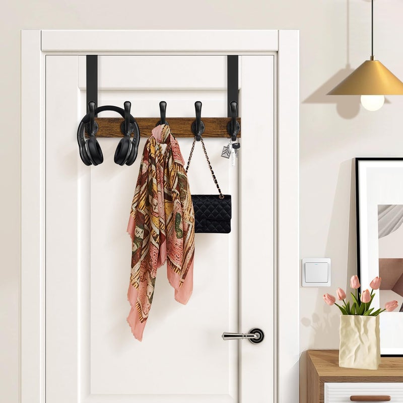 YINMIT Over The Door Hooks, Heavy Duty Over Door Hanger Hook, Over Door Towel Rack, Door Hanger, Door Coat Hanger for Hanging Towels, Clothes, Hats, Back of Bathroom Door - Image 4